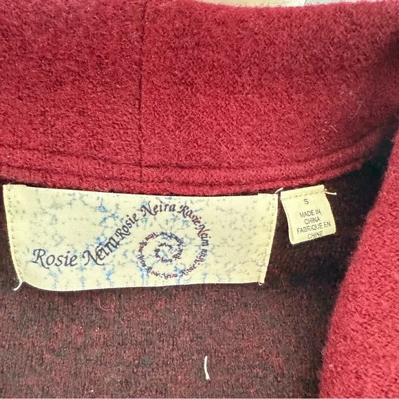 Anthropologie Rosie Neira 100% Wool Purple Ruffle Blazer Jacket Witchy S - Picture 3 of 10